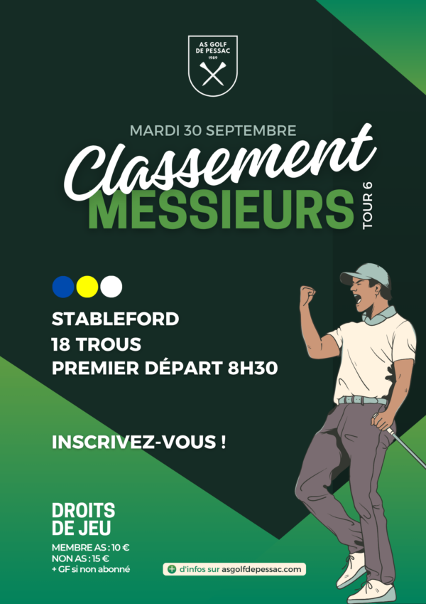 Classement Messieurs T6 2025